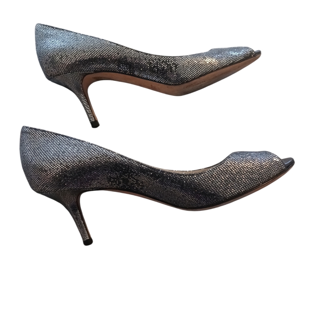 Jimmy Choo Isabel Glittery Peep Toe Pump Women's 36.5